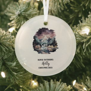 Adorno De Cristal Navidades Decoran Enfermera al aire libre Camp Adv
