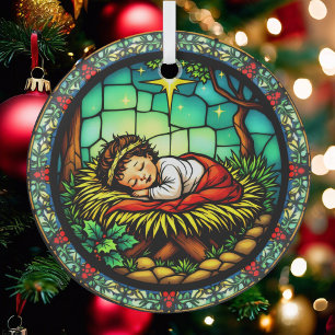 Adorno De Cristal Navidades del Niño Jesús que duerme