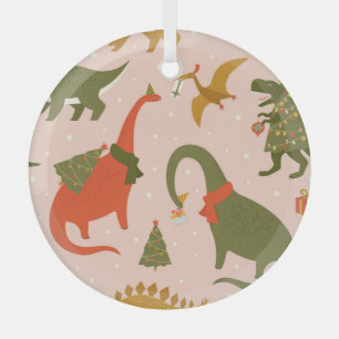 Adorno De Cristal Navidades Dino Fiesta: Tree Rex