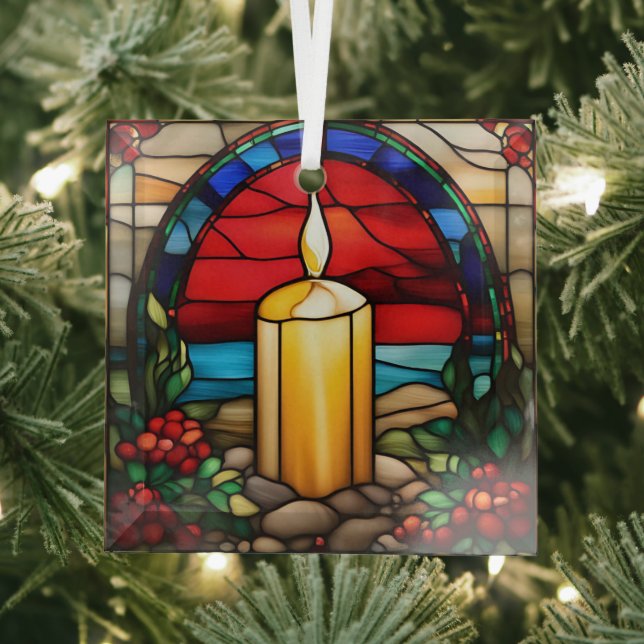 Adorno De Cristal Navidades dorados Candle Faux Staines (in situ)