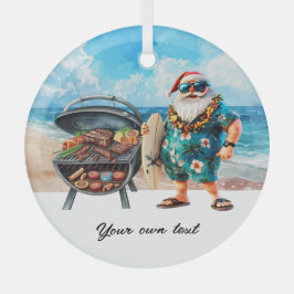 Adorno De Cristal Navidades en julio con Santa en vacaciones en la p