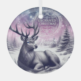 Adorno De Cristal Navidades encantadores Buck Ornament Personalize