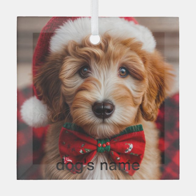 Adorno De Cristal Navidades Goldendoodle (Anverso)