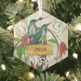 Adorno De Cristal Navidades Hummingbirds Vintage