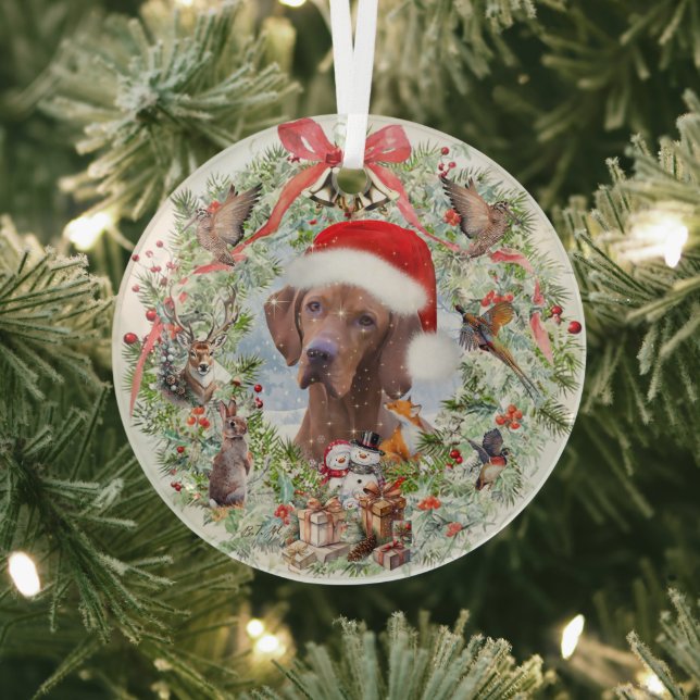 Adorno De Cristal Navidades húngaros de Vizsla (in situ)