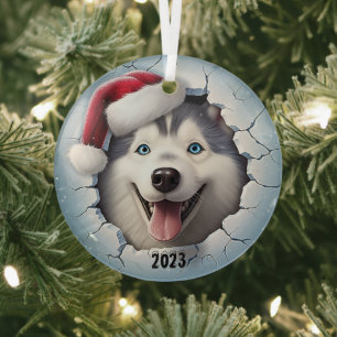 Adorno De Cristal Navidades Husky