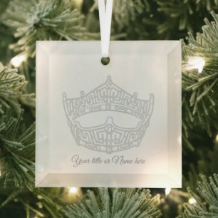 Adorno De Cristal Navidades Icónico Concurso Estadounidense Crown Gl