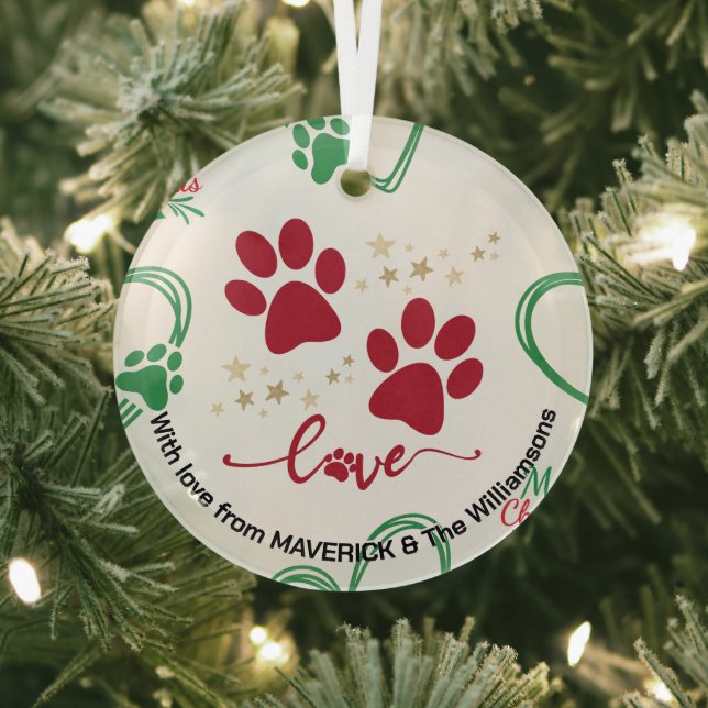 Adorno De Cristal Navidades IMPRESIONES DE PERRO Personalizadas (in situ)