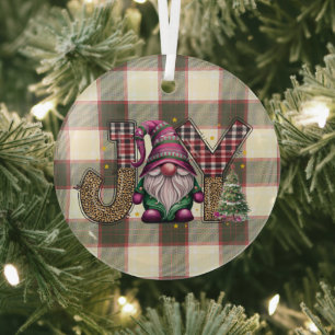 Adorno De Cristal Navidades Joy Nórdica Gnome Juega Girly