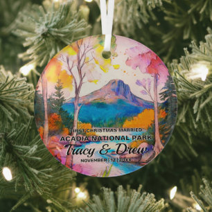Adorno De Cristal Navidades Parque Nacional Acadia Matrimonio Maxima