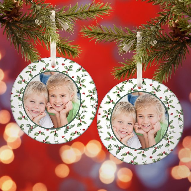 Adorno De Cristal Navidades Personalizado de vacaciones Foto acuarel (Subido por el creador)