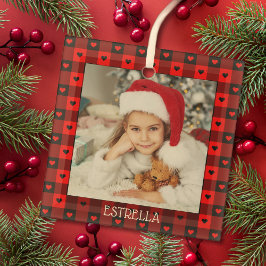 Adorno De Cristal Navidades personalizados de corazones cubiertos de