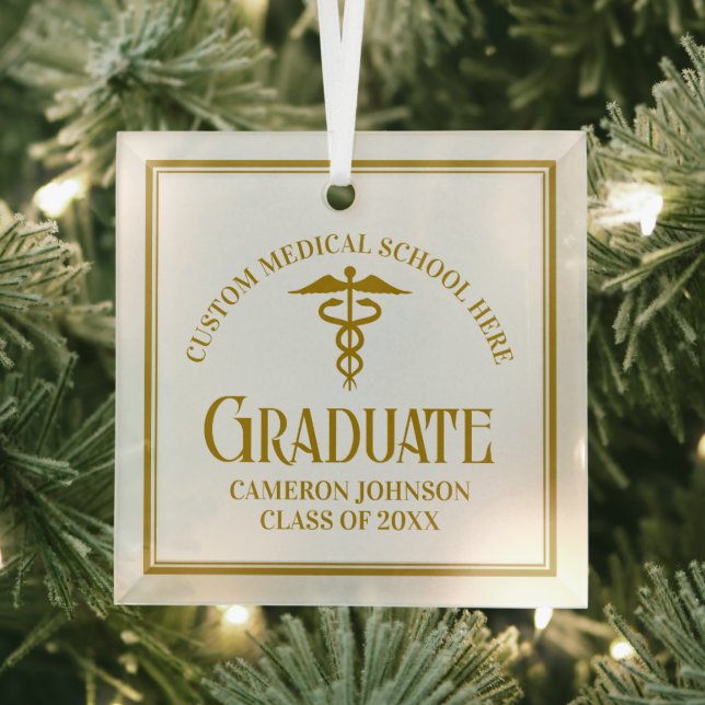 Adorno De Cristal Navidades Personalizados de graduación de la Escue