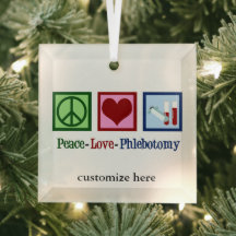 Navidades personalizados de Peace Love Phlebotomy