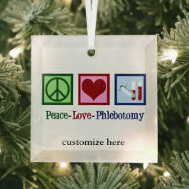 Adorno De Cristal Navidades personalizados de Peace Love Phlebotomy