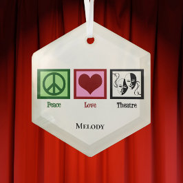 Adorno De Cristal Navidades personalizados del Teatro Peace Love