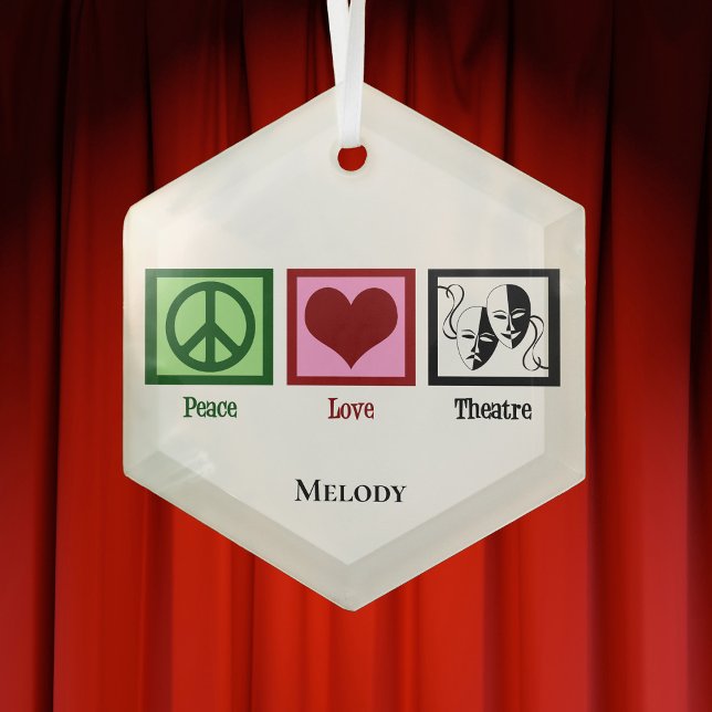 Adorno De Cristal Navidades personalizados del Teatro Peace Love (Subido por el creador)