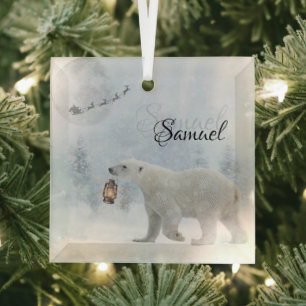 Adorno De Cristal Navidades personalizados luz polar para osos