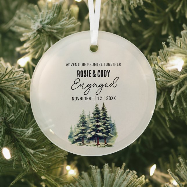 Adorno De Cristal Navidades Pino Rústico Negro Pareja de Árboles Inv (in situ)