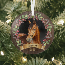 Adorno De Cristal Navidades rusos de fotos de caballos personalizado