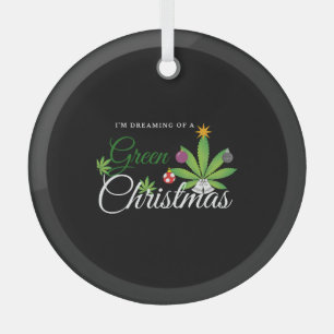 Adorno De Cristal Navidades verdes Weed Shirt