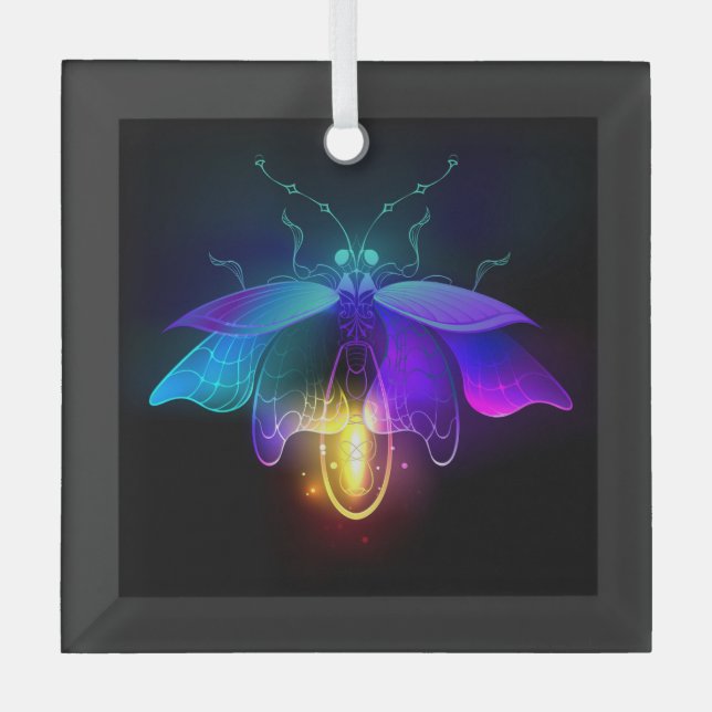 Adorno De Cristal Neon Firefly en negro (Anverso)