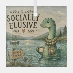 Adorno De Cristal Nessie esquiva socialmente criptozoología Loch Nes