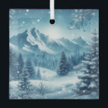 Adorno De Cristal Nevada Winter Mountain<br><div class="desc">animales pequeños si los ves</div>