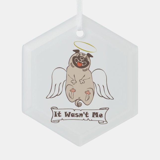 Adorno De Cristal No fue una cita graciosa de ángel pug de mí (Anverso)