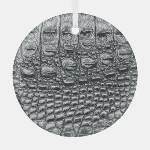 Adorno De Cristal Noir cocodrilo: Mistique de cuero negro