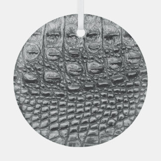 Adorno De Cristal Noir cocodrilo: Mistique de cuero negro