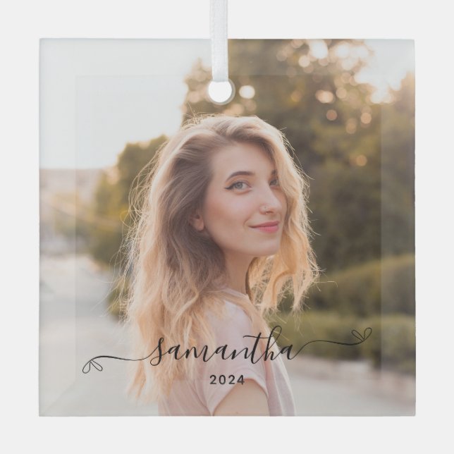 Adorno De Cristal Nombre de la firma de la curva (Anverso)