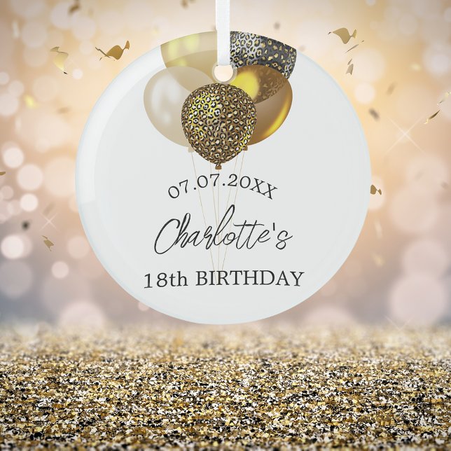 Adorno De Cristal Nombre de los globos leopardo dorado blanco de cum (Subido por el creador)