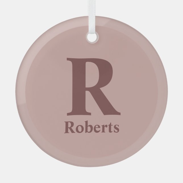 Adorno De Cristal Nombre inicial/primero/familia del Rosa de canela (Anverso)