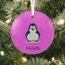 Nombre personalizado pingüino lindo en rosa