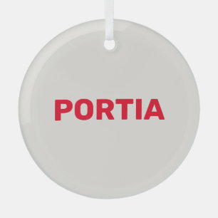 Adorno De Cristal Nombre personalizado rojo claro gris claro