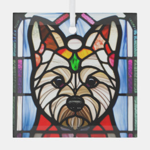 Adorno De Cristal Norwich Terrier "Vidrio Manchado"