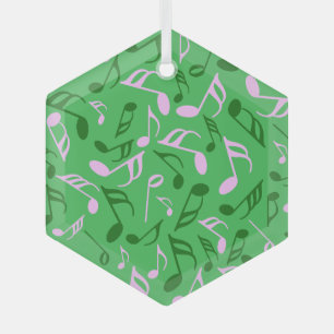 Adorno De Cristal Notas musicales verdes