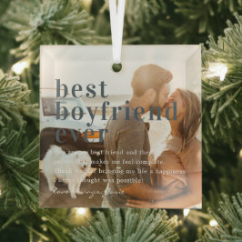 Adorno De Cristal Novio Perfecto | Regalo de Cota y Foto