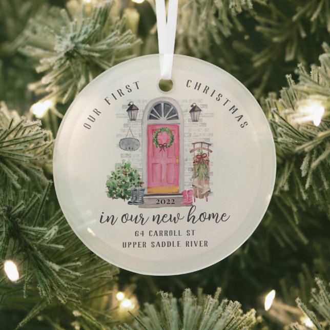 Adorno De Cristal Nuestra primera casa de Navidad (in situ)