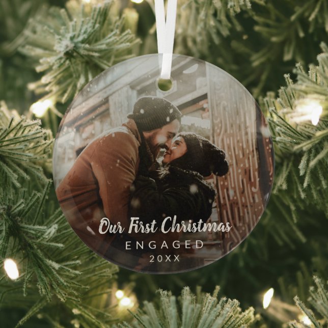 Adorno De Cristal Nuestra primera foto de guión de chalk en Navidad (in situ)