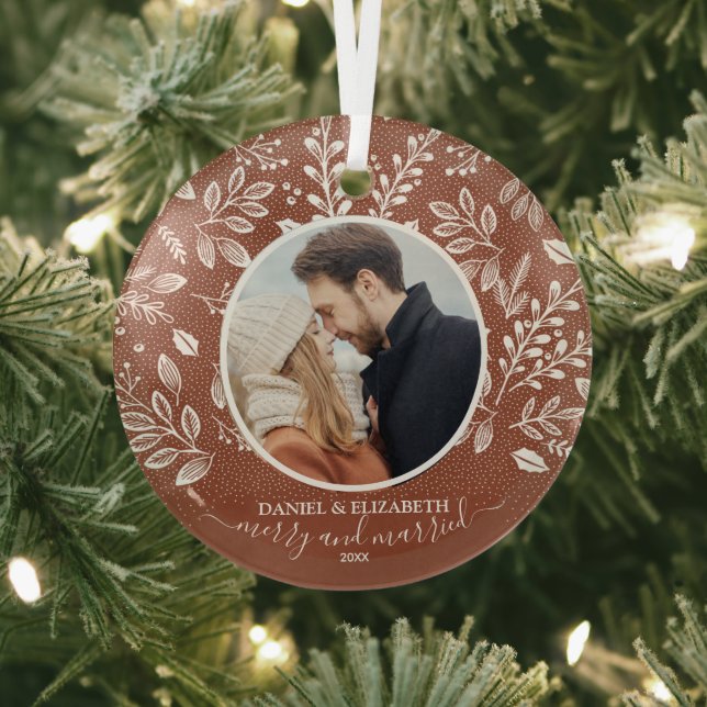 Adorno De Cristal Nuestra primera foto de Navidad Terracotta (in situ)