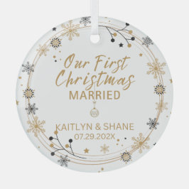 Adorno De Cristal Nuestra primera Navidad casada