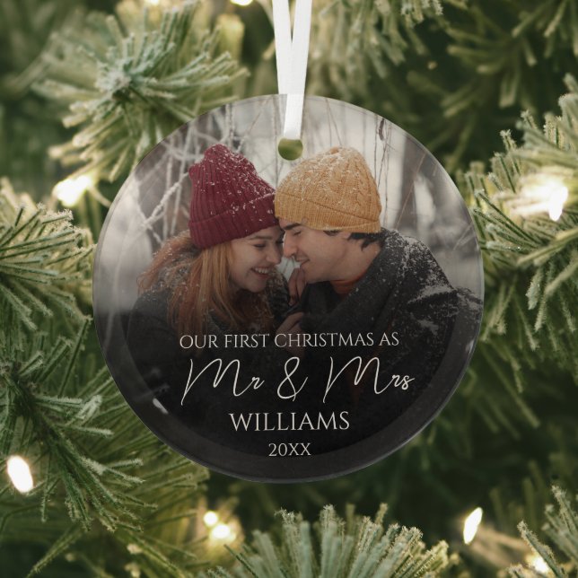 Adorno De Cristal Nuestra Primera Navidad Como Sr. y Sra. Elegant Fo (in situ)