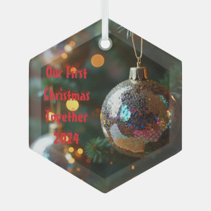 Adorno De Cristal Nuestro primer Personalizable de Navidad juntos