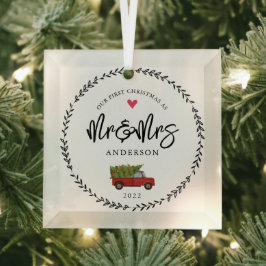 Adorno De Cristal Nuestros Primeros Navidades Como Sr. y la Sra.