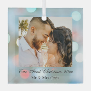 Adorno De Cristal Nuestros primeros nombres de navidad DIY Fecha Fot