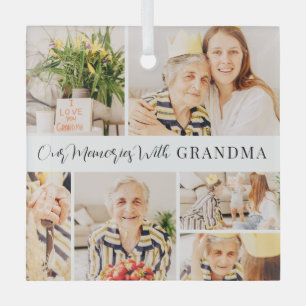 Adorno De Cristal Nuestros Recuerdos con el Collage de fotos moderno