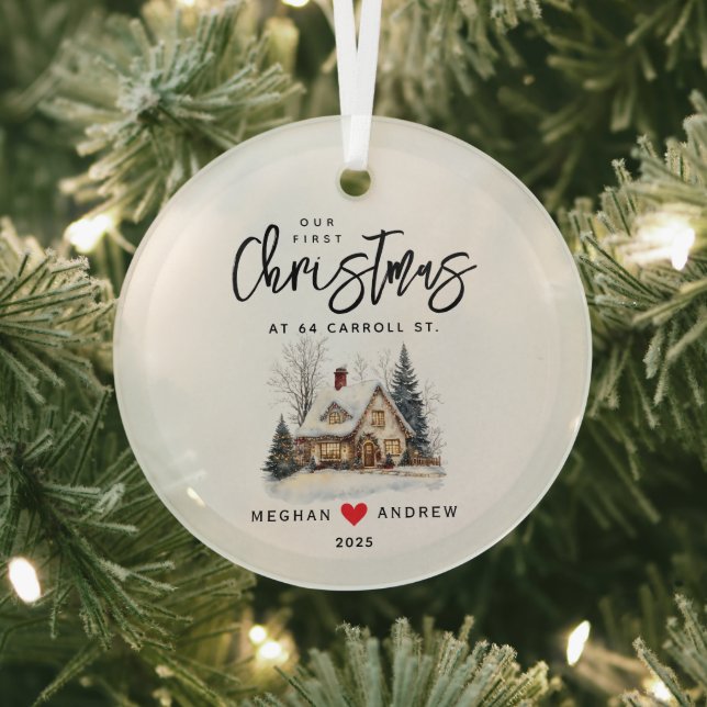 Adorno De Cristal Nuevo hogar de Navidades personalizados (in situ)