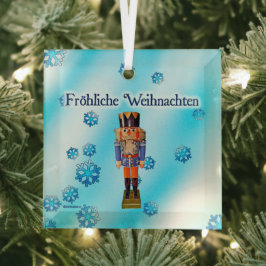 Adorno De Cristal Nutcracker alemán: Fröhliche Weihnachten